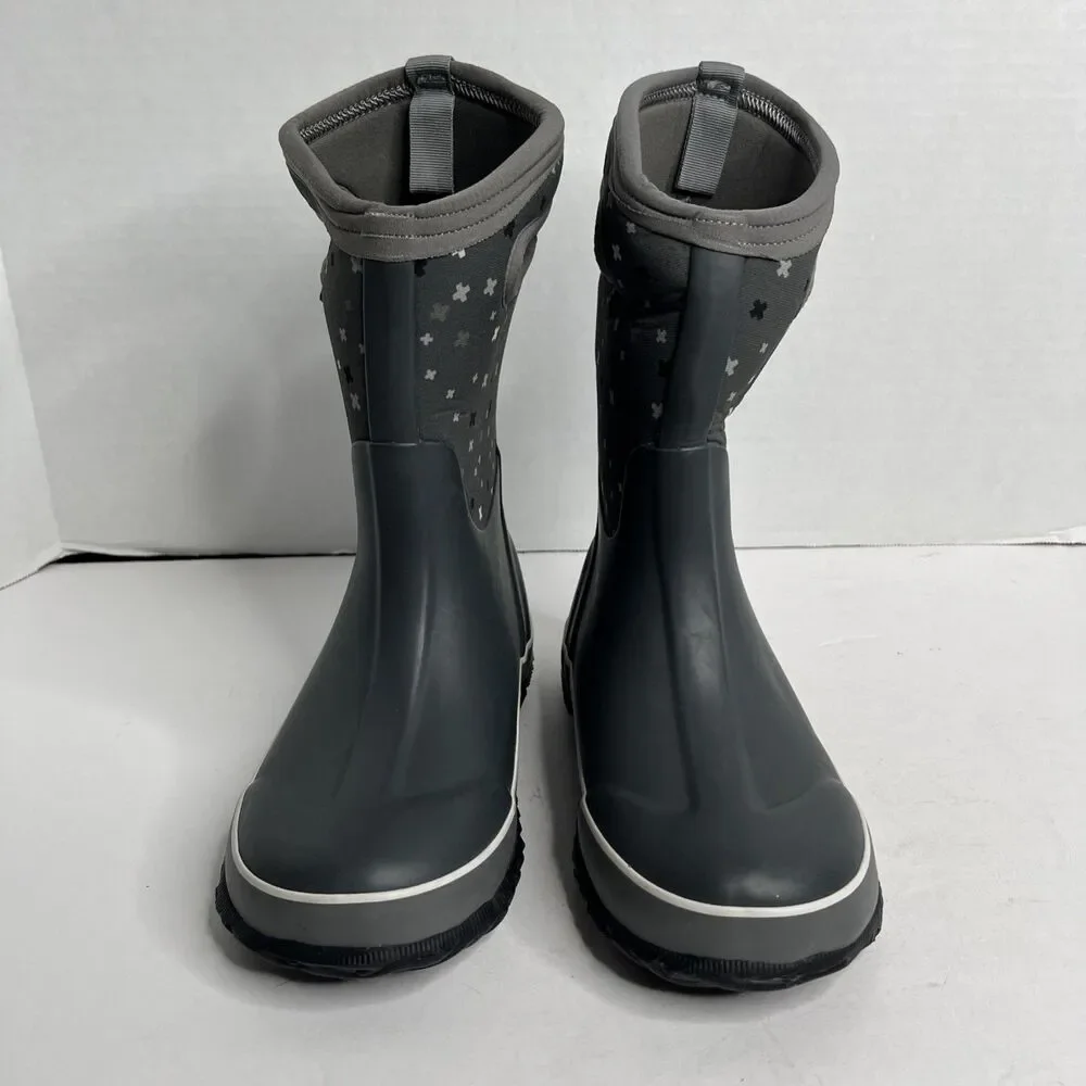BOGS Grey Classic Plus Waterproof Insulated Rubber Neoprene Boot SZ 2